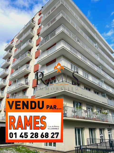 VILLEMOMBLE – Centre Ville – 3 pièces de 75 m² – Balcon de 15 m² – Double Box – 264 000 €