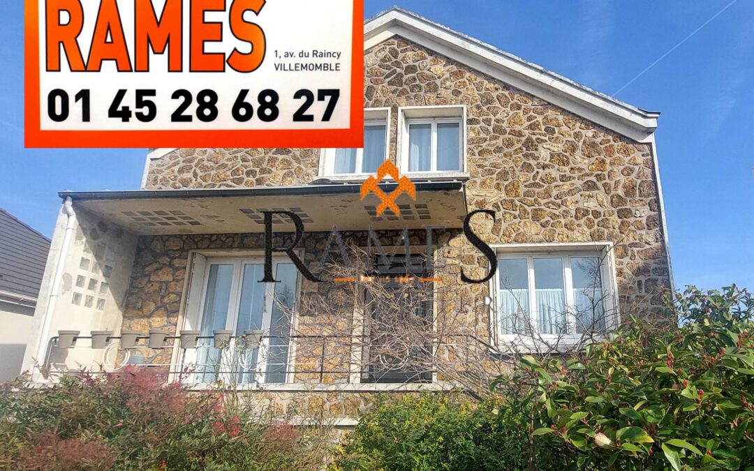 VILLEMOMBLE – Secteur Epoque – Maison 5 pièces – 3 chambres – Garage – Jardin – Dépendance – 498 000 €