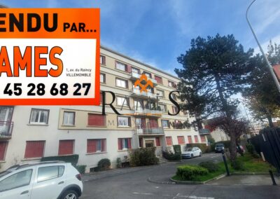 VILLEMOMBLE – Mermoz-Eglise – Appartement 4 pièces de 77.68 m² – Balcons – cave – 189 000 €