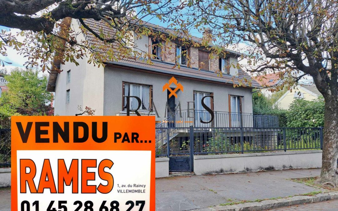 VILLEMOMBLE – Secteur Epoque – Maison 7 pièces – 4 chambres – Bureau – Grand Garage – 449 000 €